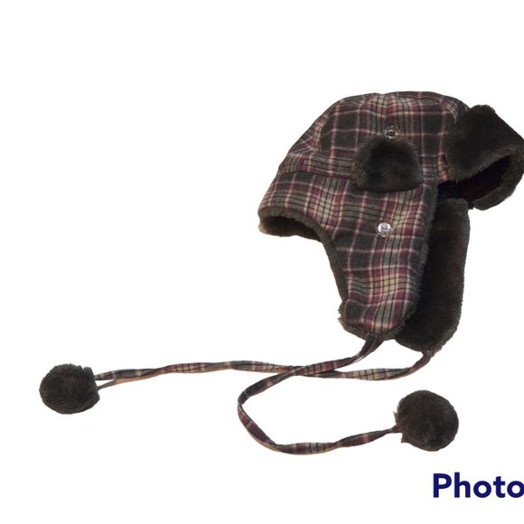 Hat Girls Spot Clean One Size Plaided - Picture 2 of 6